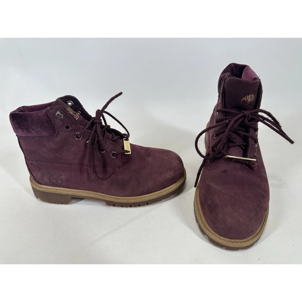 Timberland Girls Size 1 Maroon Suede‎ Boots
